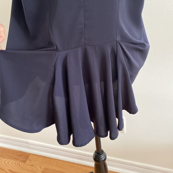 Michael Kors navy blue top size 10 with gold detailing around neck and train - Picture 13 of 13